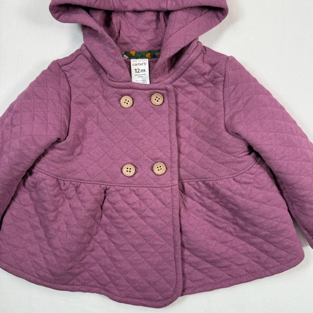 CARTER’S Baby‎ Girls Quilted Hooded Coat Jacket 12 Months Cozy Warm